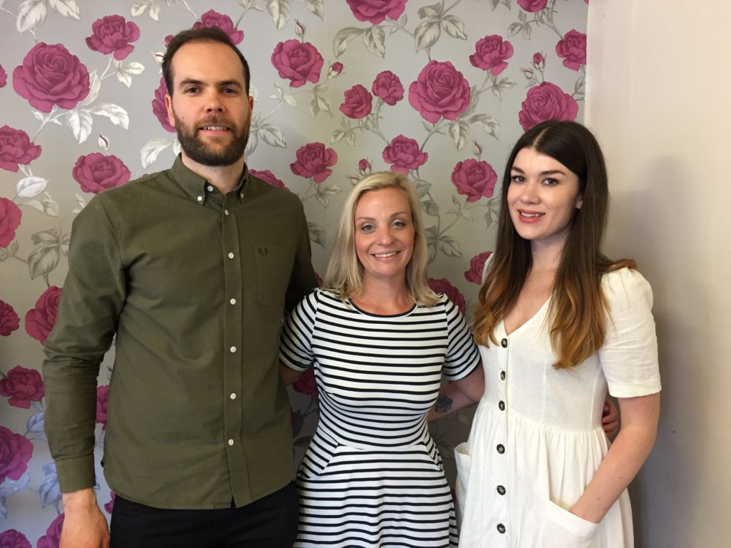 Business coach Matt Essam, Northern Creative Collective founder and Unhooked Communications MD Claire Gamble, The Freelance Kit and Purple Riot director Nikki Kitchen at the Freelance Finance event at Ziferblat Edge Street, Manchester