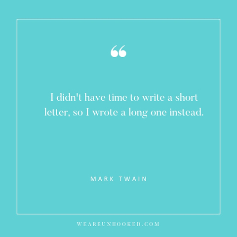Copywriting agency Unhooked Communications was set up by freelance copywriter Claire Gamble | Mark Twain copywriting quote